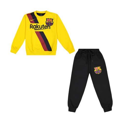 ست سویشرت و شلوار پسرانه مدل بارسلونا رنگ زرد