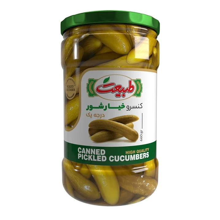 خیارشور نمکی، سرکه‌ای درجه یک  طبیعت - 660 گرم 
