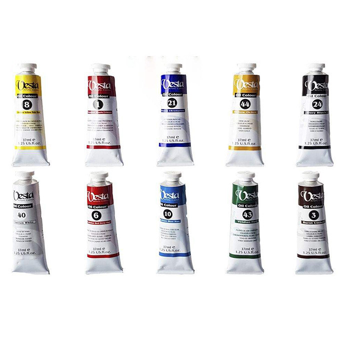 رنگ روغن وستا کد 50 حجم 37 میلی لیتر بسته 10 عددی