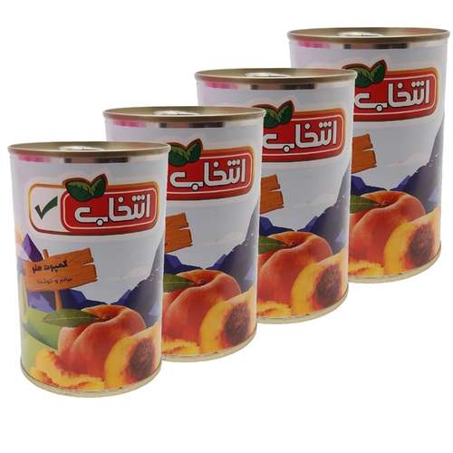 کمپوت هلو انتخاب - 420 گرم بسته 4 عددی