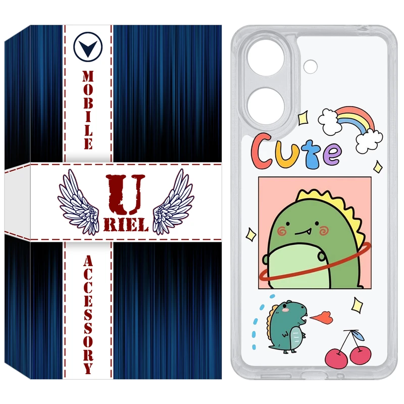 کاور یوریل مدل Clear کد 20 طرح دایناسور مناسب برای گوشی موبایل شیائومی Redmi 13C / Poco C65