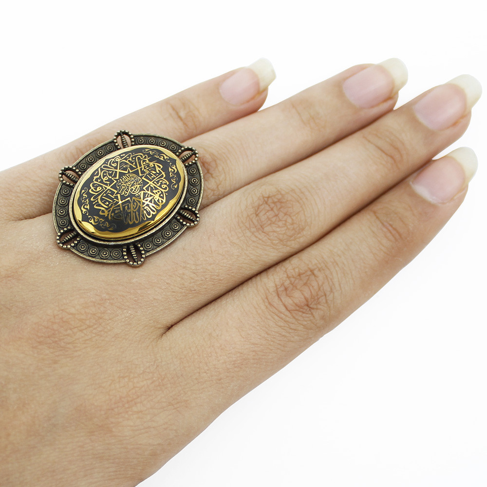 انگشتر زنانه مدل حدید سوره توحید کد 9907