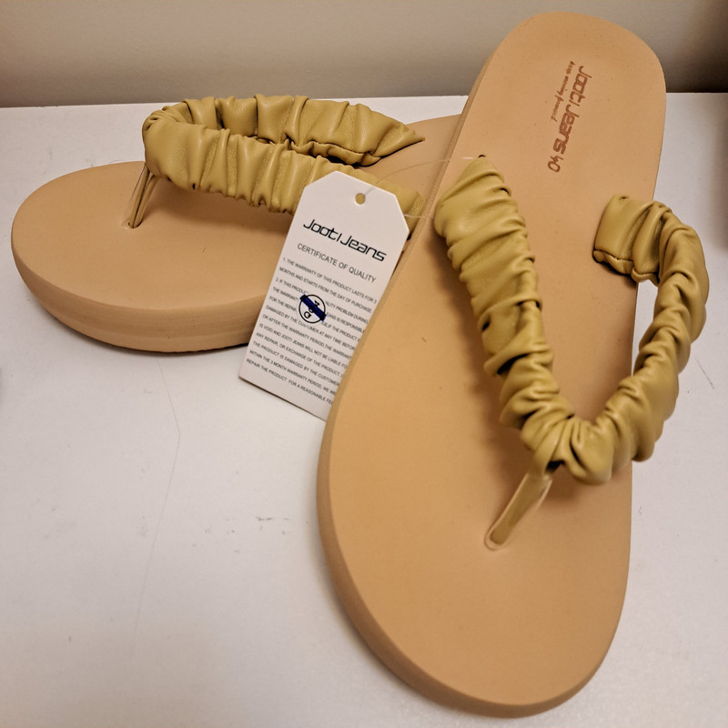 دمپایی لاانگشتی زنانه جوتی جینز مدل Soft کد 01 رنگ کرم