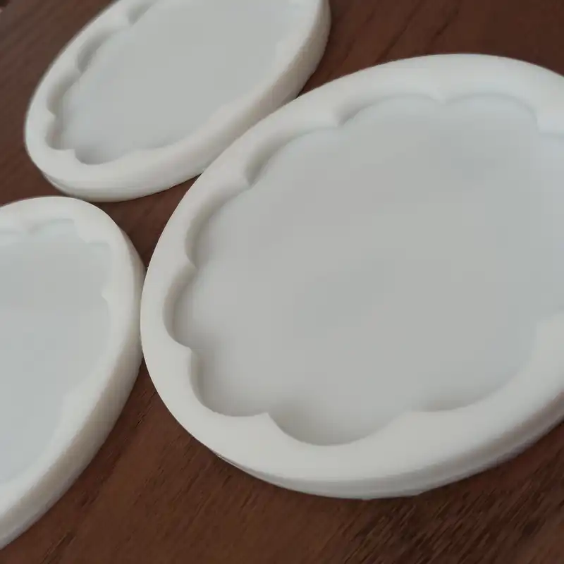 قالب رزین مدل زیرلیوانی طرح گل کد 01