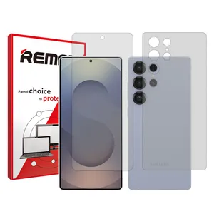 Remax Resistant model transparent screen protector suitable for Samsung Galaxy S25 Ultra mobile phone along with the back protector