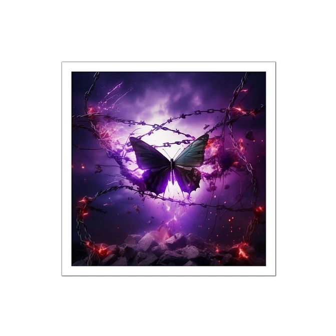 تابلو نوری بکلیت طرح پروانه مدل لایت باکس W-MID-21032