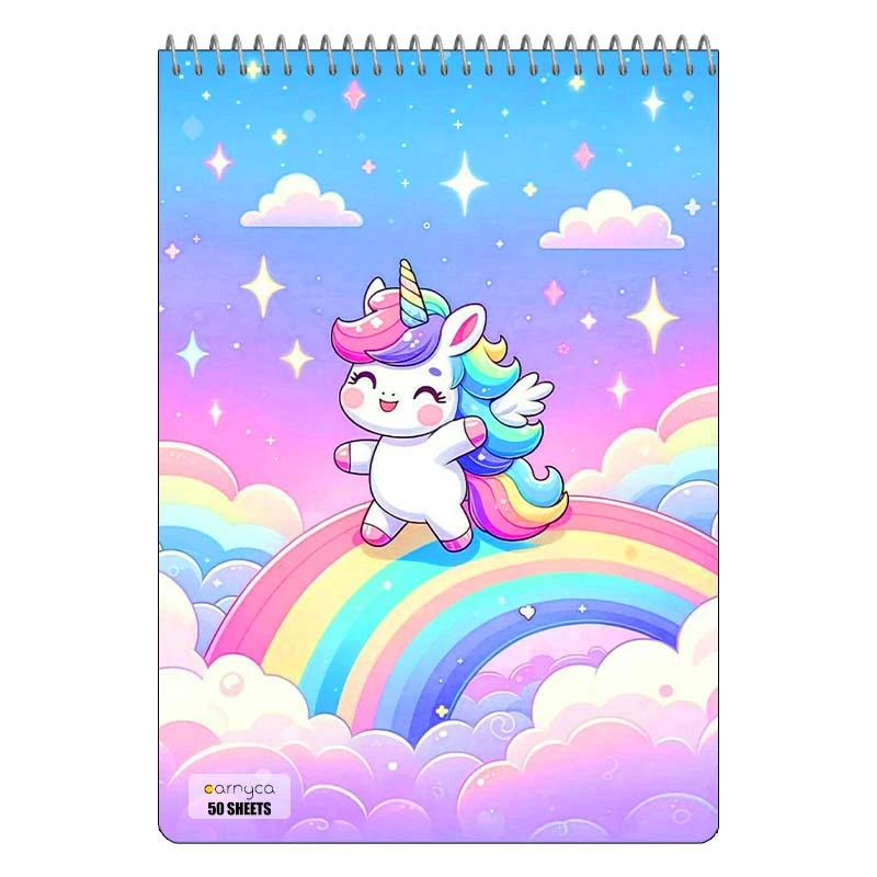 دفتر نقاشی 50 برگ سیمی کارنیکا طرح یونیکورن Unicorn کد 86954