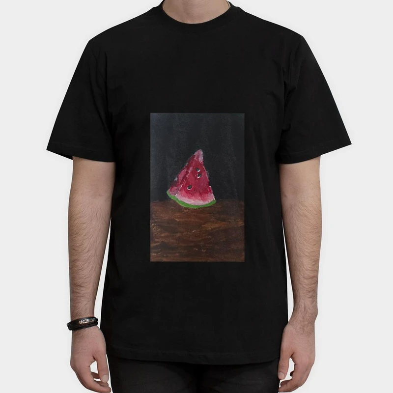 تیشرت آستین کوتاه مردانه مدل هندوانه رنگ مشکی