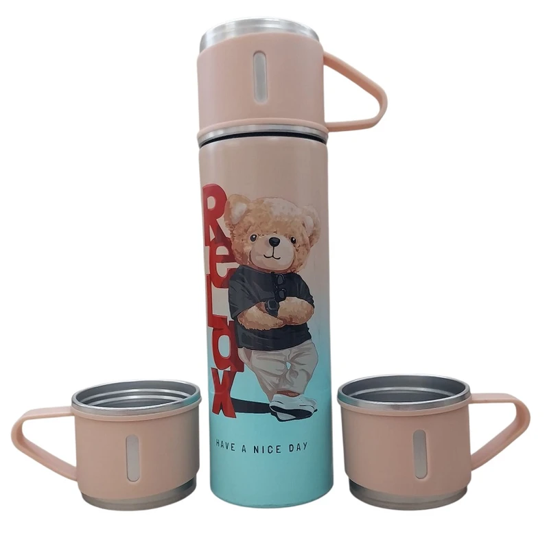 فلاسک مدل تدی گنجایش 0.5 لیتر به همراه لیوان مجموعه 3 عددی