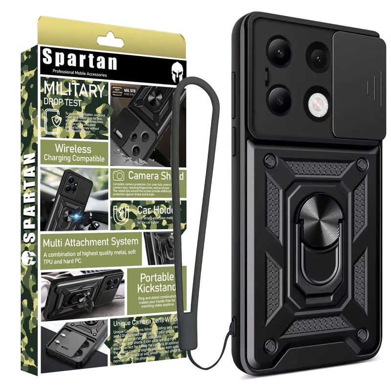 کاور اسپارتان مدل Defender Armor Strap مناسب برای گوشی موبایل شیائومی Redmi Note 13 Pro 4G به همراه بندآویز