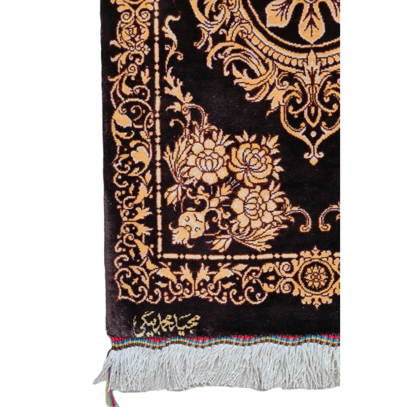 فرش دستباف نیم متری قم طرح ترنجی کد 1222