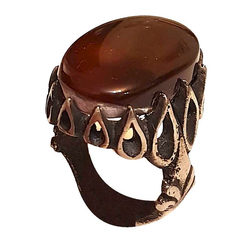 انگشتر نقره مردانه مدل عقیق آبدار