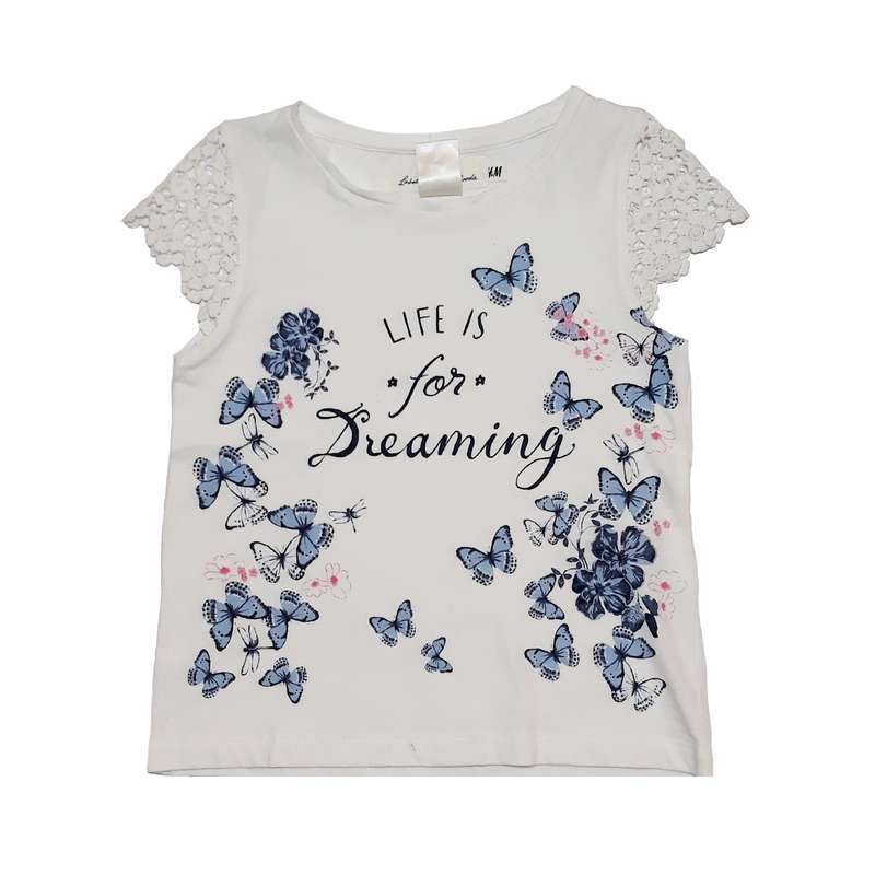 تی شرت آستین کوتاه دخترانه اچ اند ام مدل کد 2210