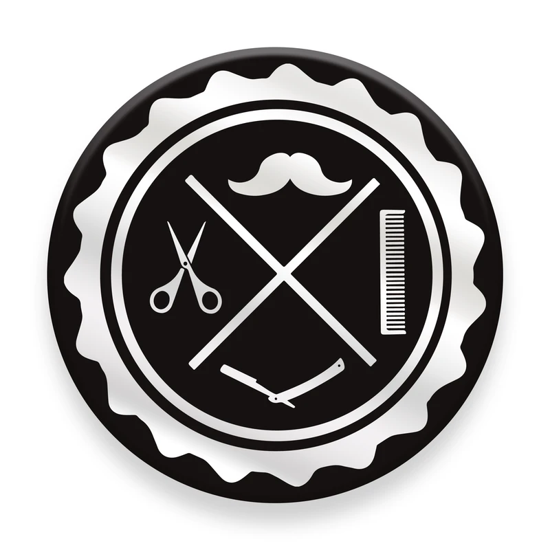 برچسب مدل Barber Logo مناسب برای پایه نگهدارنده مغناطیسی