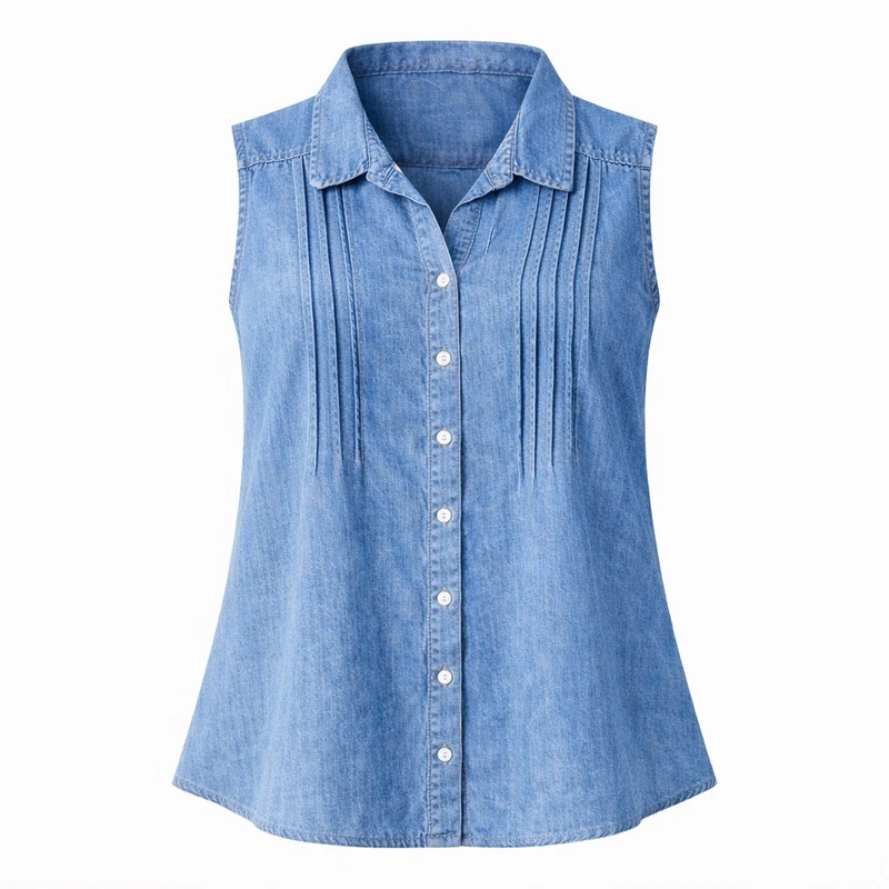 شومیز بدون آستین یقه برگردان زنانه مدل دیانا