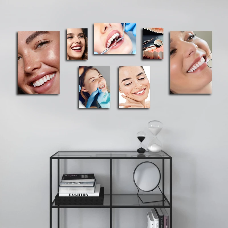 تابلو شاسی بکلیت طرح لبخند و دندانپزشکی مدل SH-3188 مجموعه 7 عددی