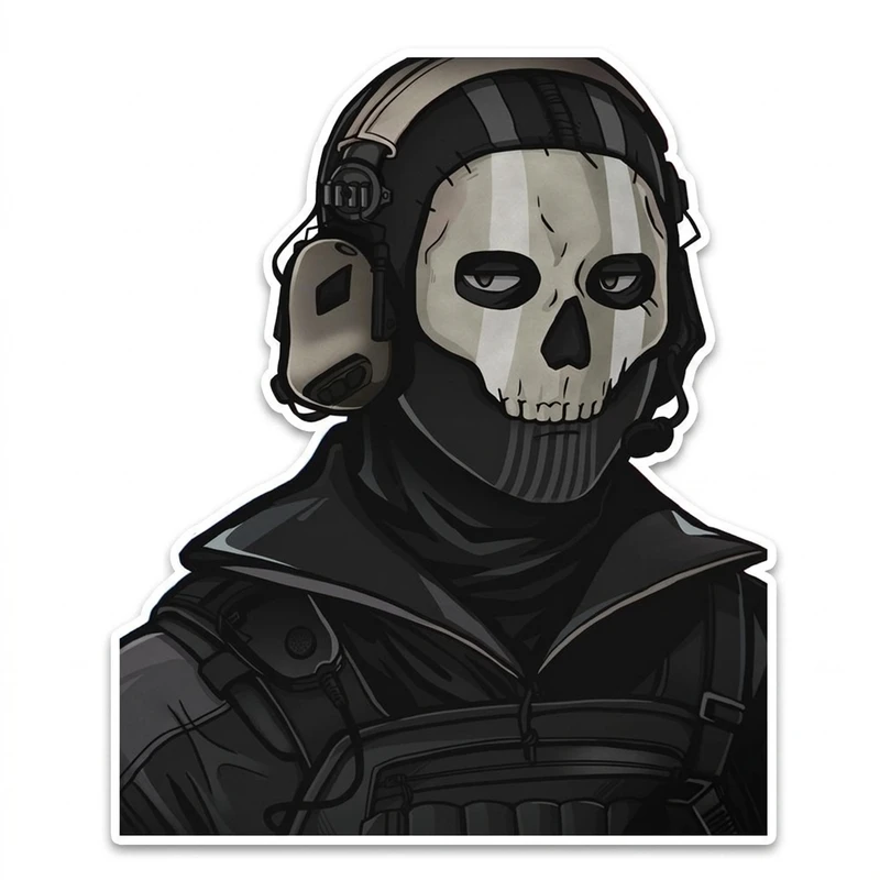 استیکر لپ تاپ و موبایل مدل بازی طرح کال اف دیوتی گوست Call of Duty Ghost کد 3738