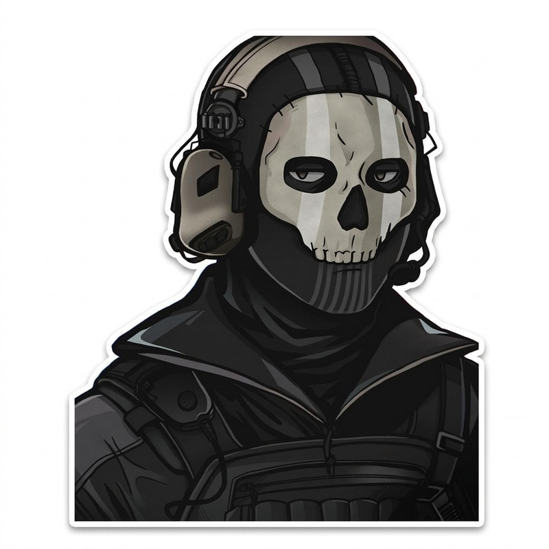 استیکر لپ تاپ و موبایل مدل بازی طرح کال اف دیوتی گوست Call of Duty Ghost کد 3738