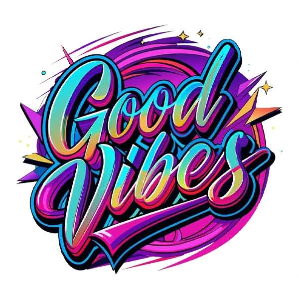 استیکر پارچه و لباس پاد آفرین مدل GOOD VIBES کد 416
