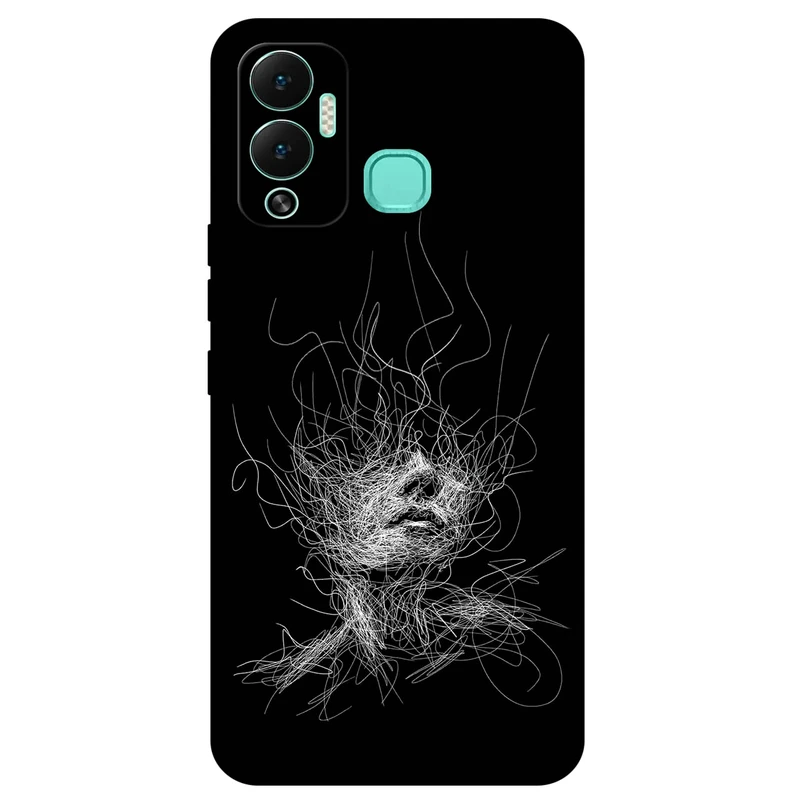 کاور مگافون طرح اسکچ صورت مدل 7423 مناسب برای گوشی موبایل اینفینیکس Hot 12 Play