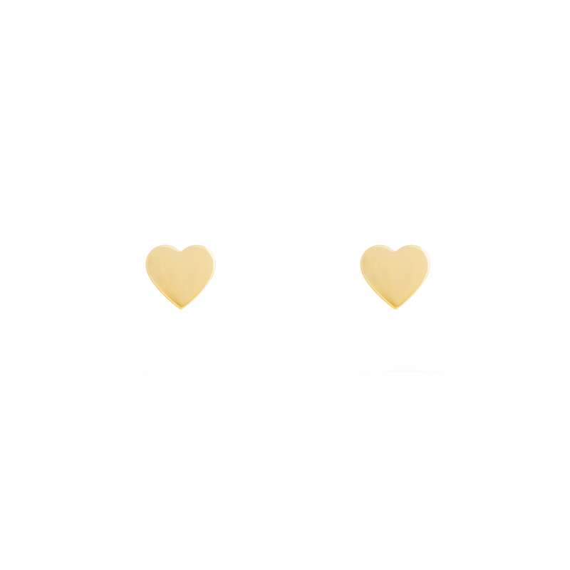 گوشواره طلا 18 عیار زنانه طلا و جواهر درریس مدل قلب تخت 