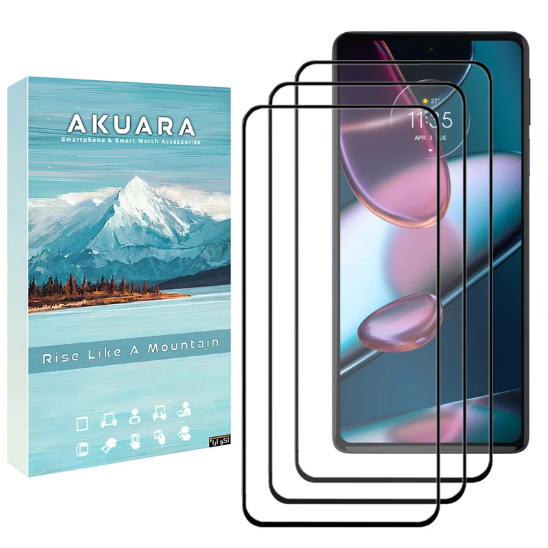 محافظ صفحه نمایش آکوآرا مدل AKU fl3 مناسب برای گوشی موبایل موتورولا Edge 30 Pro بسته سه عددی