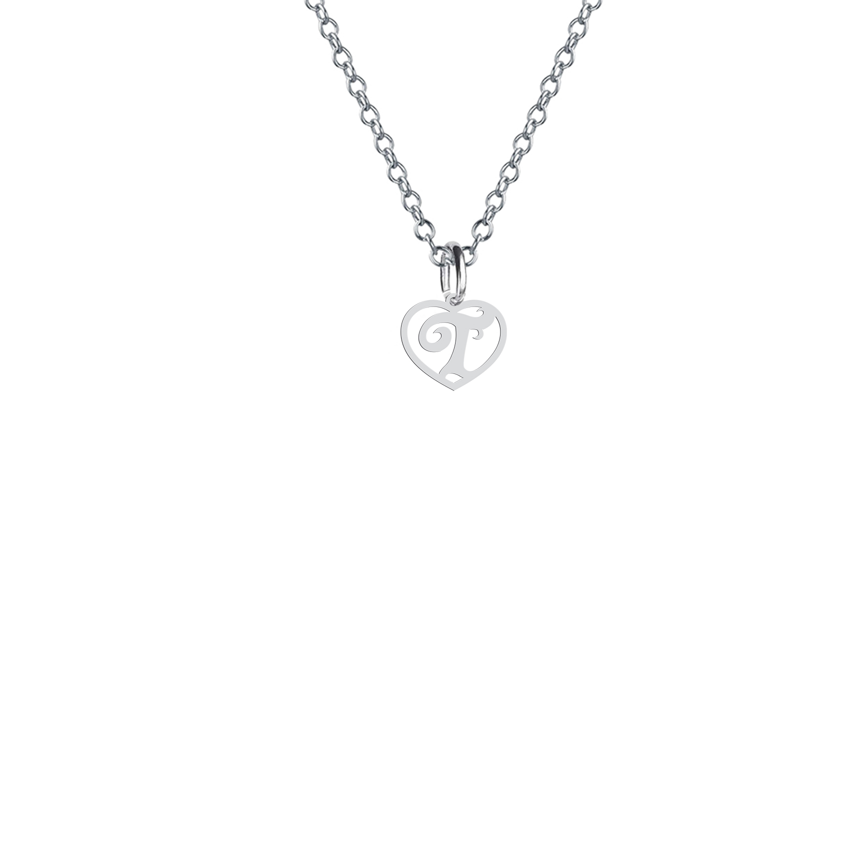 گردنبند هایکا طرح قلب و حرف T مدل s.ha2-776