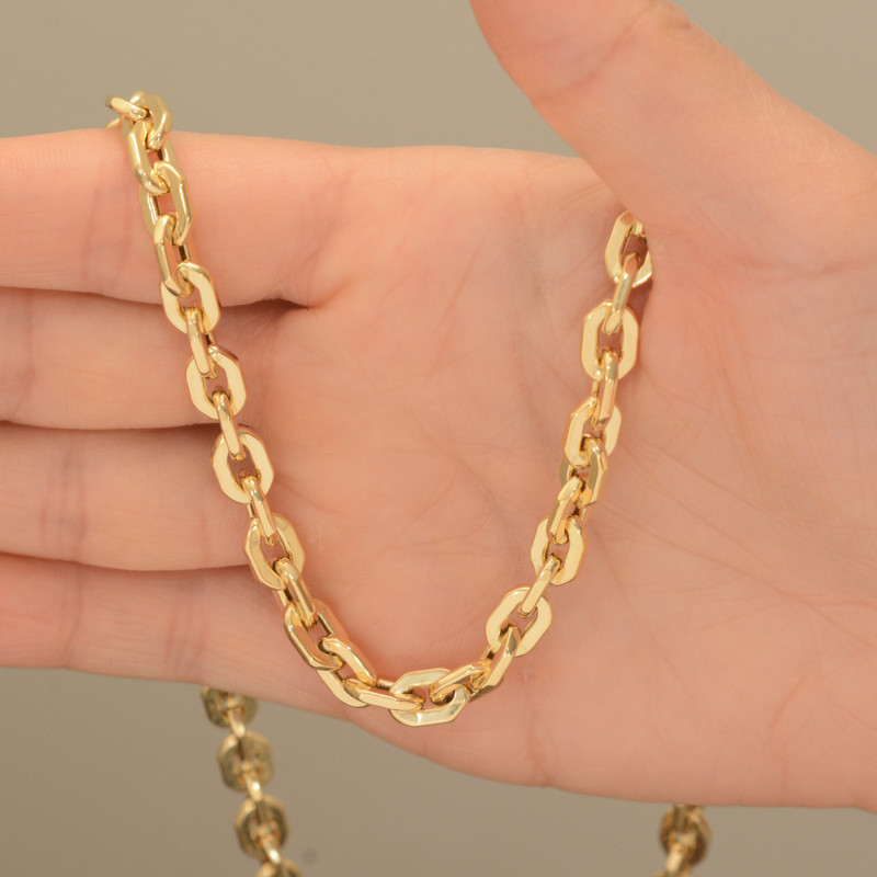 زنجیر طلا 18 عیار مردانه طلای مستجابی مدل گلستانه کد  R60