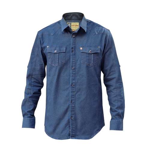 پیراهن آستین بلند مردانه پایتی جامه مدل جین کشی کد 8588807