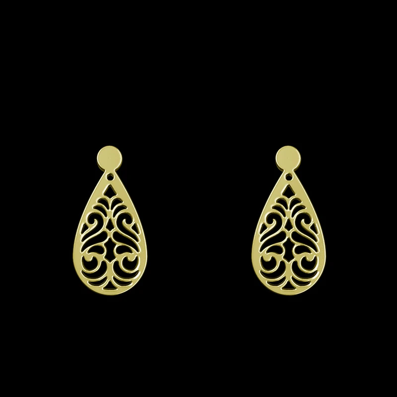 گوشواره طلا 18 عیار زنانه مدوپد مدل هندسی کد GA1-15200