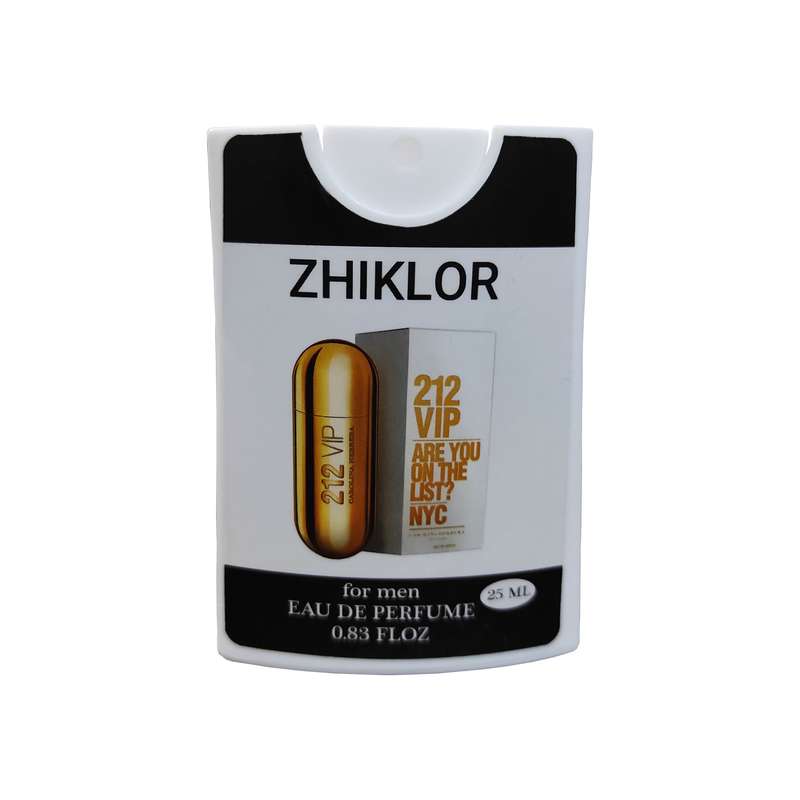 عطر جیبی مردانه ژیکلور مدل VIP 212  کد 002 حجم 25 میلی لیتر