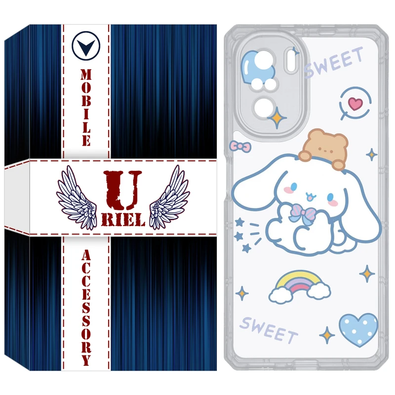 کاور یوریل قاب مدل Clear کد 24 طرح خرگوش بامزه مناسب برای گوشی موبایل شیائومی Poco F3 / Redmi K40 / Mi 11i