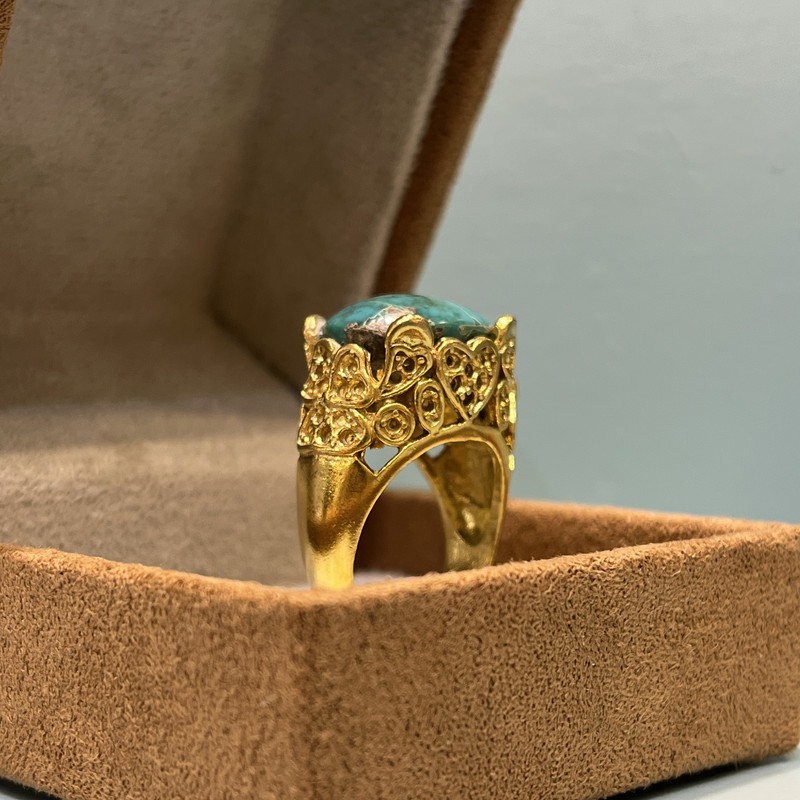 انگشتر نقره زنانه مدل گوارسه فیروزه نیشابوری انگشتر نقره زنانه مدل گوارسه فیروزه نیشابوری