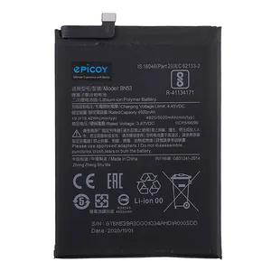 Epicoy Gorillaomi-BN53-EAS 5020mah capacity Phone Battery For Xiaomi Redmi Note 9 Pro 5G