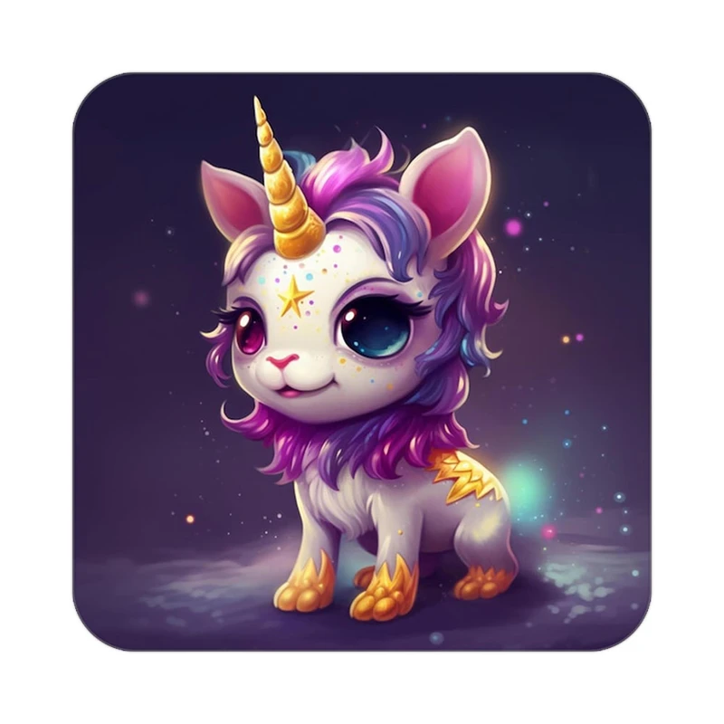 زیر لیوانی کاکتی طرح اسب تک شاخ و یونیکورن مدل mp29273