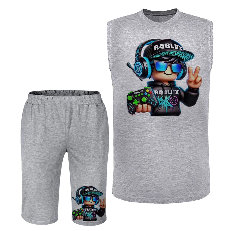 ست تاپ و شلوارک راحتی مردانه مدل A466 طرح پسر عینکی