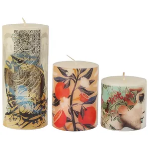 شمع طرح نارنج کد 363025 بسته سه عددی