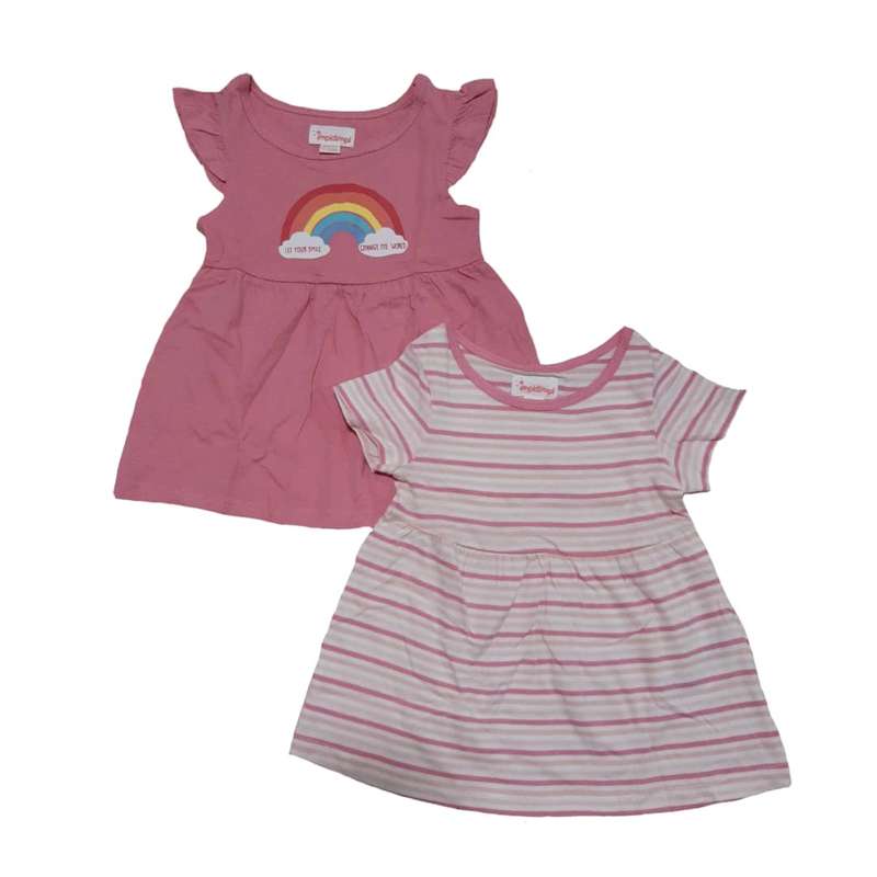 پیراهن دخترانه ایمپی دیمپی مدل Rainbow مجموعه 2 عددی