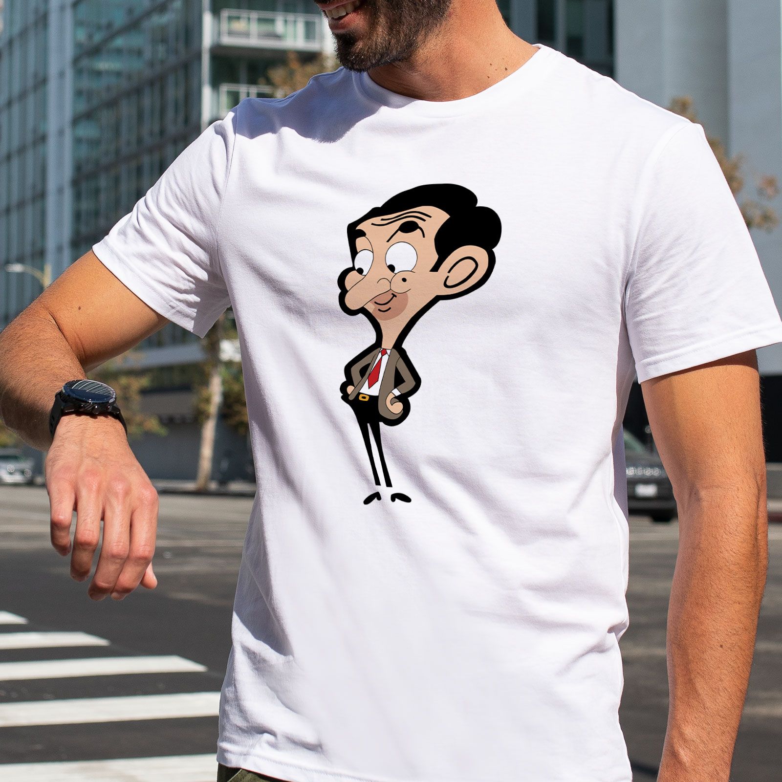 تی شرت آستین کوتاه مردانه هومرو مدل TW398 طرح مستر بین -  - 7