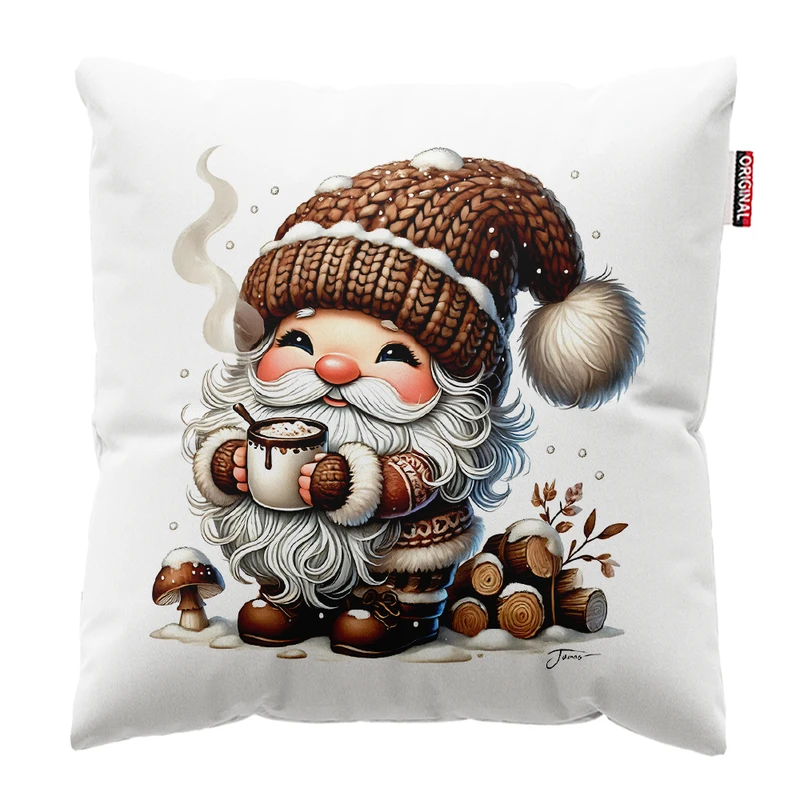 کوسن پاد آفرین مدل کریسمس طرح بابانوئل کد PK302598 سایز 30*30 سانتی متر