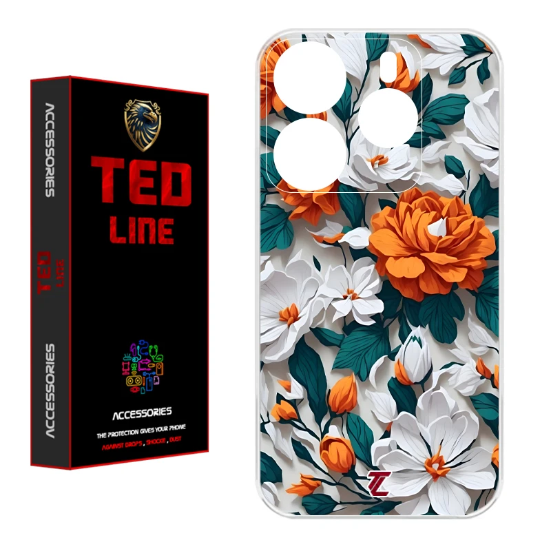 کاور تدلاین طرح گل نارنجی کد 1229 مناسب برای گوشی موبایل شیائومی Redmi Note 14 4G