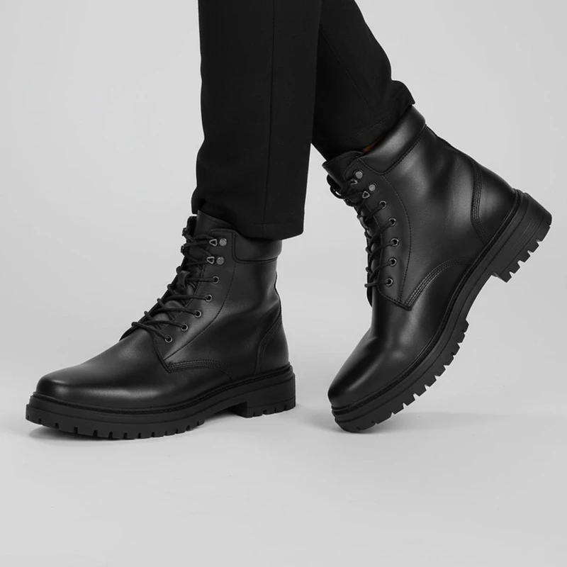 نیم بوت مردانه چرم مشهد مدل j6199-001