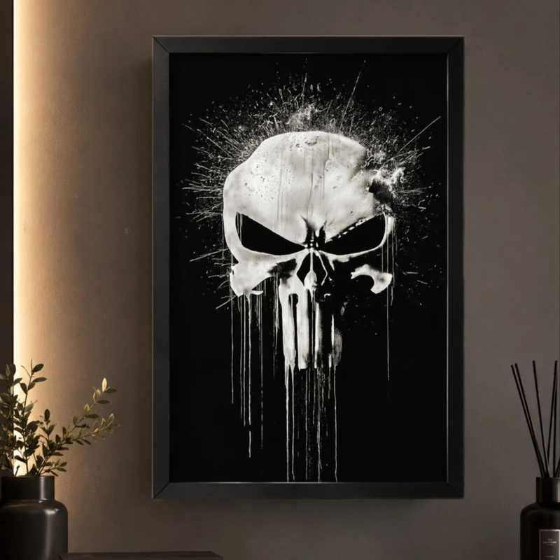 تابلو طرح سریال Punisher مدل 1366 فریم مشکی