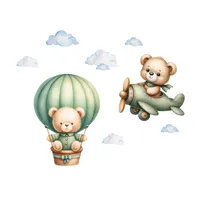 استیکر دیواری کودک باروچین مدل خرس تدی در آسمان کد 4270 مجموعه 8 عددی