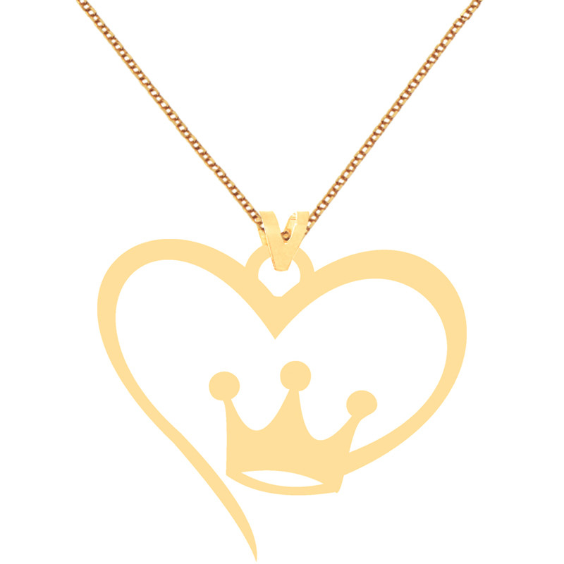 گردنبند طلا 18 عیار زنانه کرابو طرح شاه قلبم مدل Kr7167