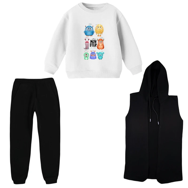 ست 3 تکه لباس راحتی بچگانه مدل هیولاهای کوچک    