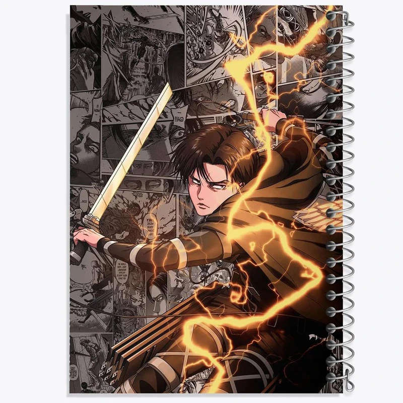 دفتر مشق 50 برگ خندالو مدل لیوای آکرمن انیمه Attack on Titan کد 11002
