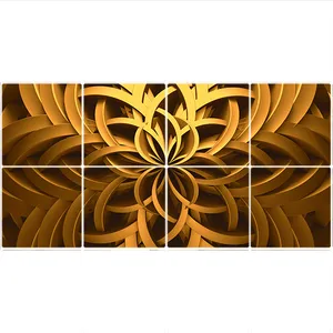 تایل سقفی طرح منبت طلائی کد  1405-8 سایز 60x60 سانتی متر مجموعه 8عددی
