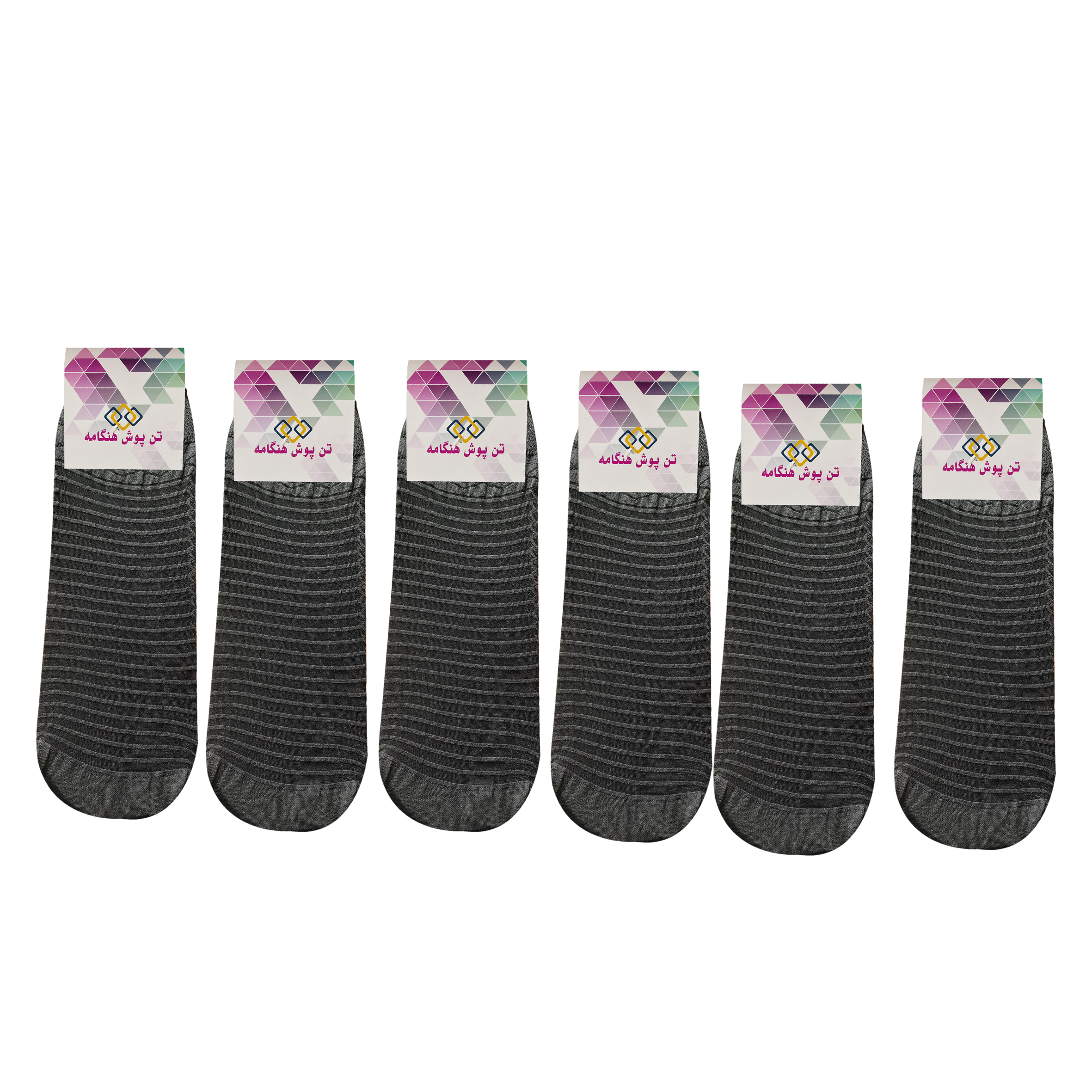 جوراب زنانه تن پوش هنگامه مدل شیشه ای BRR مجموعه 6 عددی