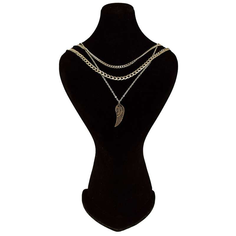 گردنبند دخترانه دلنار گالری مدل بال فرشته سه لاین